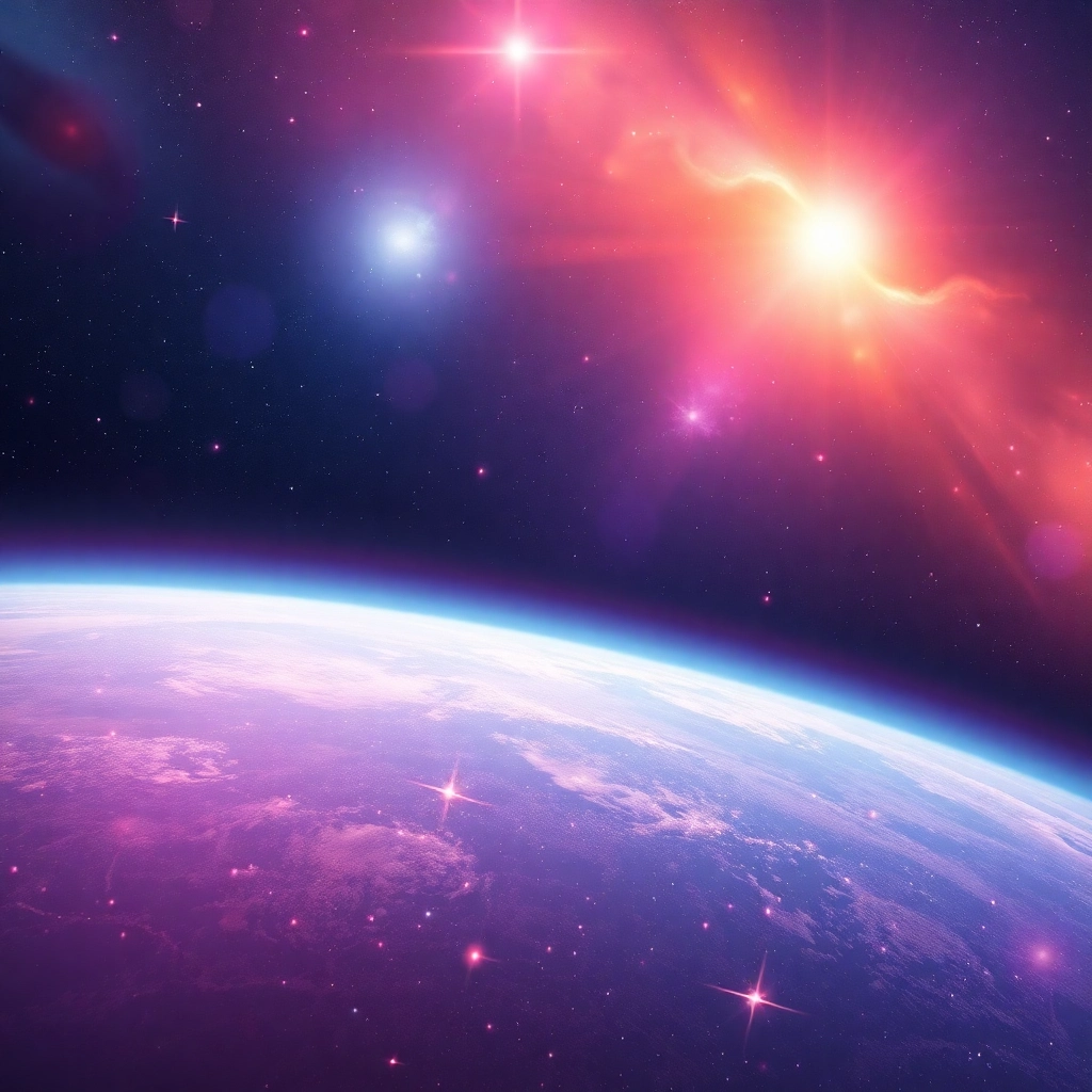 abstract space background with holographic elements, minimal